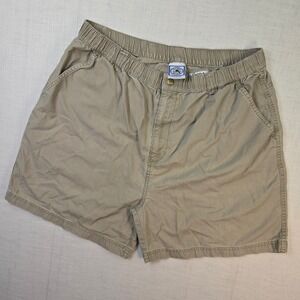 VTG Pacific Beach Khaki Shorts Men L 34" Cotton Elastic Waist Relaxed Fit Casual
